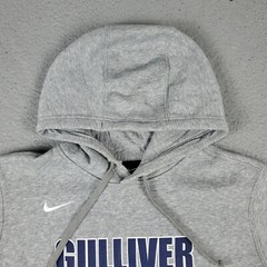 Nike Sweater Mens Medium Gray Swoosh Pullover Hoodie Sweatshirt *
