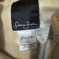 Sean John Hoodie Mens 2XL Beige Gray Full Zip Spell Out Sweatshirt Hip Hop XXL