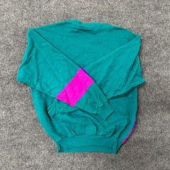 Diport-USA Sweatshirt Mens XL Teal Pink Purple Colorblock Bryce Resort Vintage
