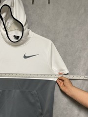 Nike Hoodie Men L Gray White Colorblock Spotlight Basketball Performance AQ5557