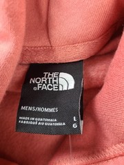 The North Face Men’s L Hoodie Coral Pink Box Logo Never Stop Exploring NWT