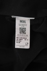 Diesel Men’s Black Cotton Big Logo Hoodie Size XL Made in Bangladesh