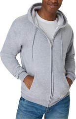 Hanes Ecosmart Men’s Fleece Full Zip Hoodie Light Steel Gray NEW
