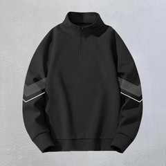 Polyester Spandex Men’s Sweatshirt Half Zip Long Sleeve Casual Pullover Style
