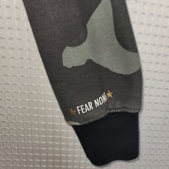 EUC STAPLE Camo Hoodie Size M Logo GOOD LUCK FEAR NONE POSTIVE SOCIAL CONTAGION