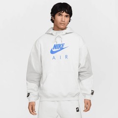 NEW Nike Air Fleece Hoodie HJ0273-009 Photon Dust Smoke Grey Royal Mens Size L