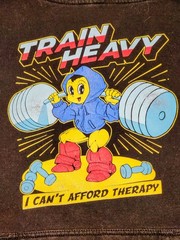 🔥 Astro Boy Train Heavy I Can’t Afford Therapy Black Hoodie Size M. Gym Humor