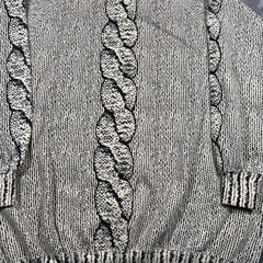 Vintage Esprit Sport Sweatshirt Mens Large Tall Black White Cable Knit Cotton