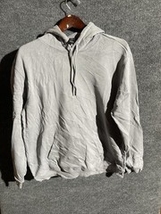 Hoodie Sweatshirt Mens Medium Gray Pullover Fleece Kangaroo Pocket Basic Solid