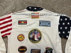 ESY Sweatshirt Men XL American Flag Full-Zip with 8 Sewn Vietnam Veteran Patches