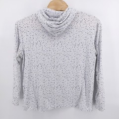 Burlebo Speckled Performance Hoodie White Long Sleeve Mens Large