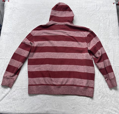 Ecko Unltd Hoodie Mens 2XL Zip Heather Red Sweatshirt Streetwear Hip Hop Striped