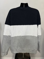 Original Use black, white, and gray color block crewneck sweatshirt