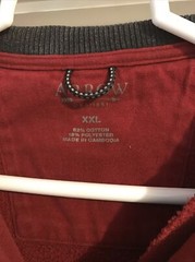 Men’s Deep Red Arrow 1/4 Zip Sweatshirt Size XXL