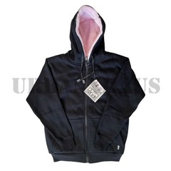 PRO CLUB BLACK/PINK MEN’S HEAVY-WEIGHT FLEECE PILE FULL ZIP JACKET (S-L)