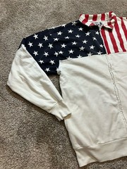 ESY Sweatshirt Men XL American Flag Full-Zip with 8 Sewn Vietnam Veteran Patches