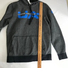 Under Armour Hoodie Mens Size S Sweatshirt Loose Fit All Season Gray herringbone