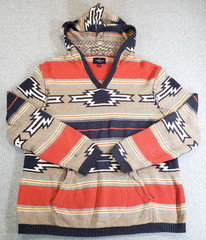 American Eagle Outfitters Baja Hoodie Sweater Men Multicolor Sz XL Aztec Southwe