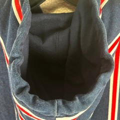 Guess Los Angeles Striped Short Sleeve Hoodie Mens XL Blue Red White Streetwear