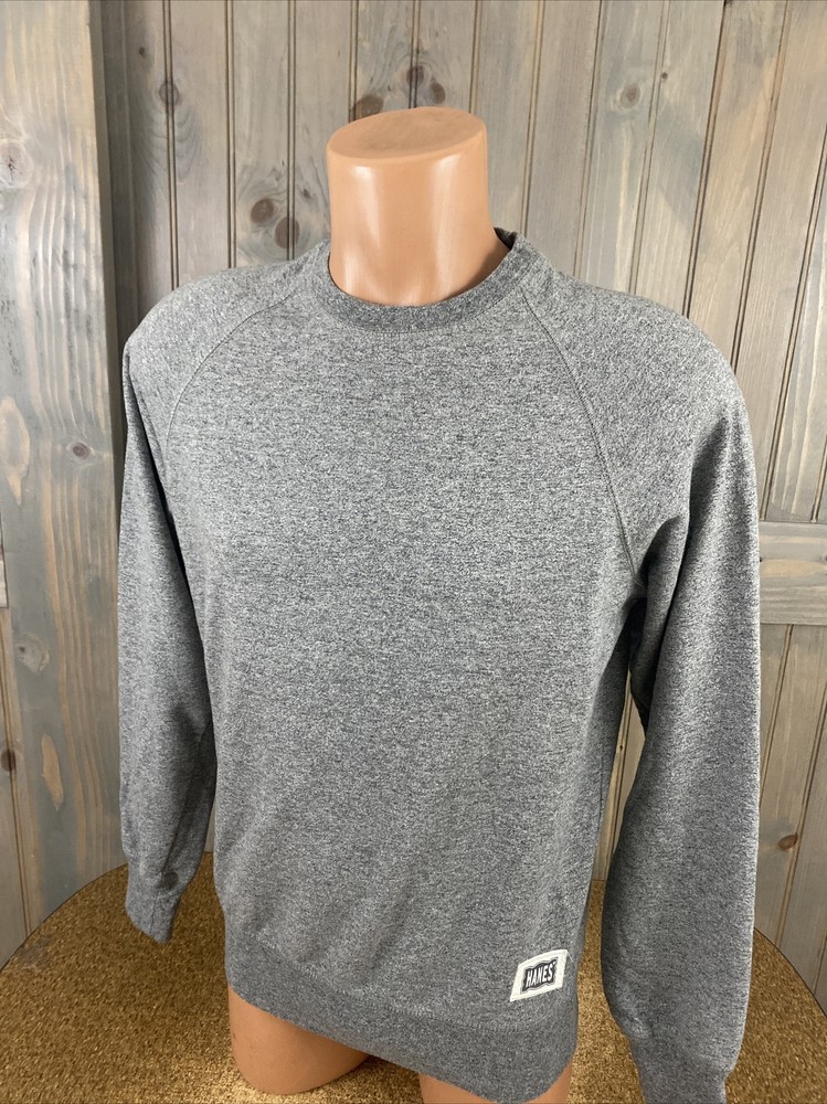 Retro Reverse Stitch Cotton Polyester Cotton Hanes Sweatshirt Sz Small Gray