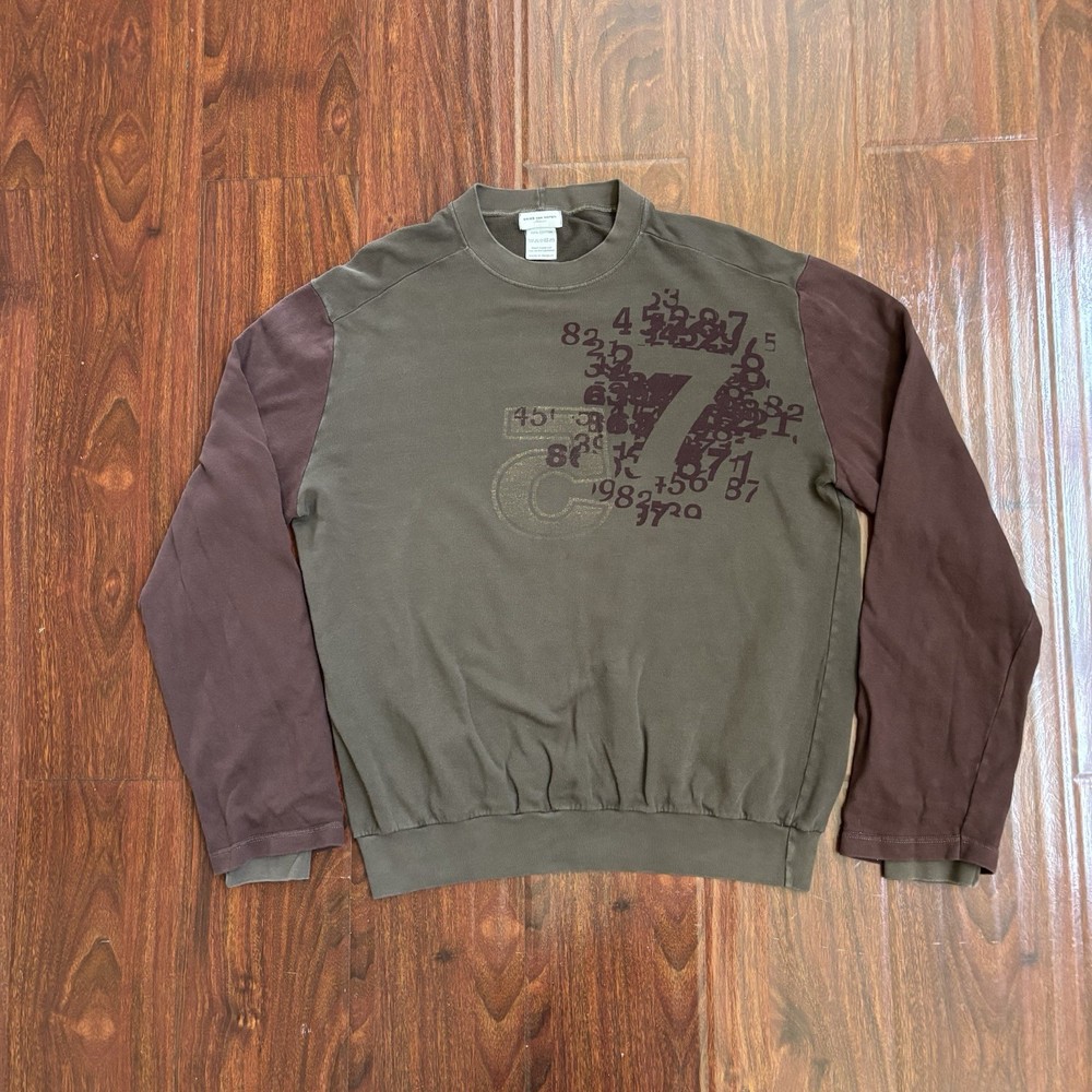 Vtg Dries Van Noten Sweatshirt Size M Brown Crewneck Designer