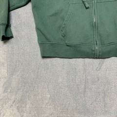 Full Zip Hoodie Jacket Mens Green P Patch Long Sleeve Fleece Lined Drawstring
