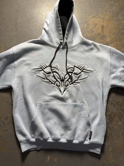 Vintage Light Blue Sapphire Lounge Y2K Grunge Tribal Hoodie Sweatshirt-Size M