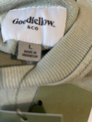 Goodfellow & Co Mens Large French Terry Crewneck Pullover Sweatshirt Sage Green