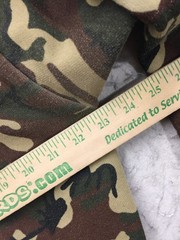 VTG Woodland Camo Full Zip Hoodie Mens XL 46 Foam Filled Polyester Hood Pockets