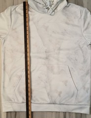M Men’s White Camo Hoodie Synthetic Poly/Cotton 21×25 NOS