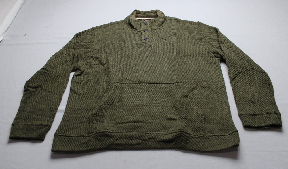 Quiksilver Men’s Mock Knit Pullover Sweatshirt JL3 Olive Heather Size 2XL NWT