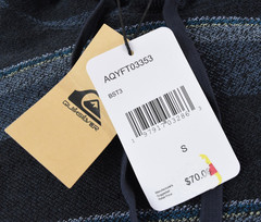 Quiksilver Men’s Hoodie New S Black Gray Pullover Pockets Cotton Blend