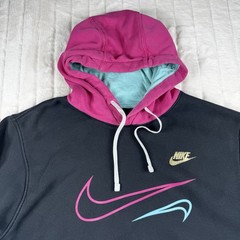 Nike Miami Vice Club Sportswear Pullover Hoodie Black Teal Pink Men’s 2XL Read*