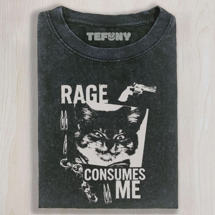 RAGE CONSUMES ME FUNNY CAT MEME UNISEX TEE