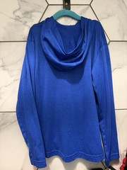 Boy’s Nike Blue Solid Pullover Hoodie Long Sleeve Logo Teens Regular Size M