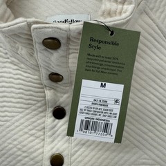 Goodfellow & Co Sweatshirt Mens Medium Ivory Textured Cotton Quarter- Snap NWT